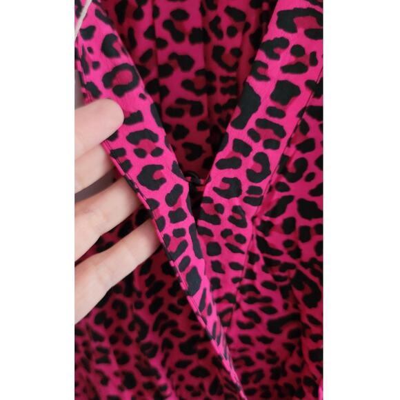 Zadig & Voltaire Reveal Leopard Print Faux Wrap Dress Pink Small NEW - Picture 9 of 13